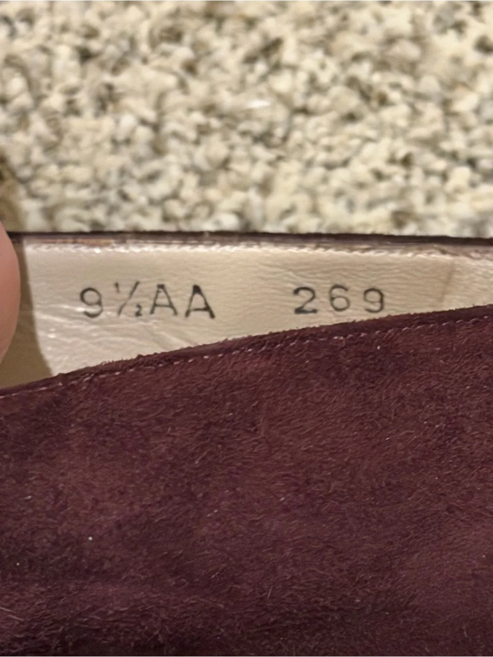 Salvatore Ferragamo Women's Burgundy Suede Penny Loafers - Picture 5 of 6